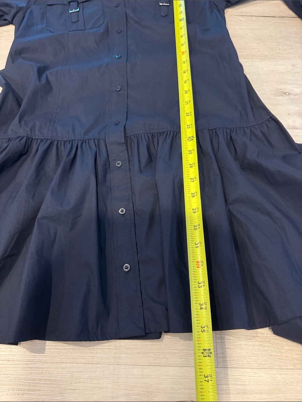 Lauren Ralph Lauren Navy Button-Front Shirt Dress with Tie Waist - Picture 11 of 14